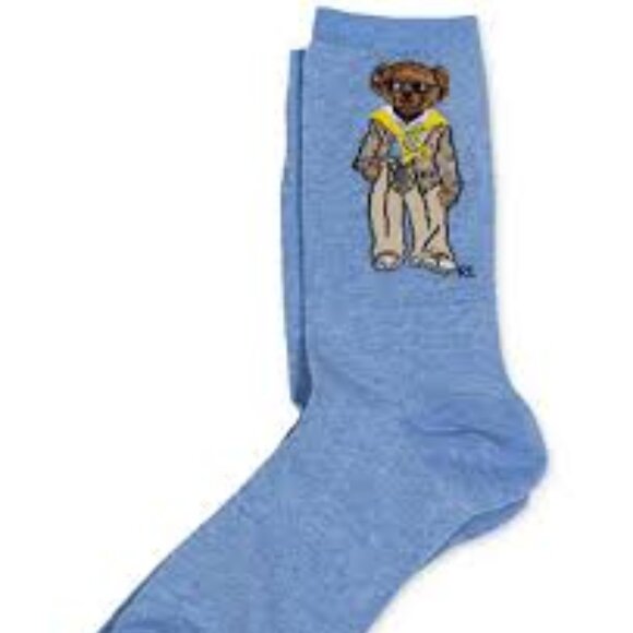 Polo Ralph Lauren Women's Polo Bear Trouser Socks Blue - Picture 5 of 8